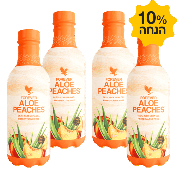 רביעיית משקה ג'ל אלוורה ואפרסקים