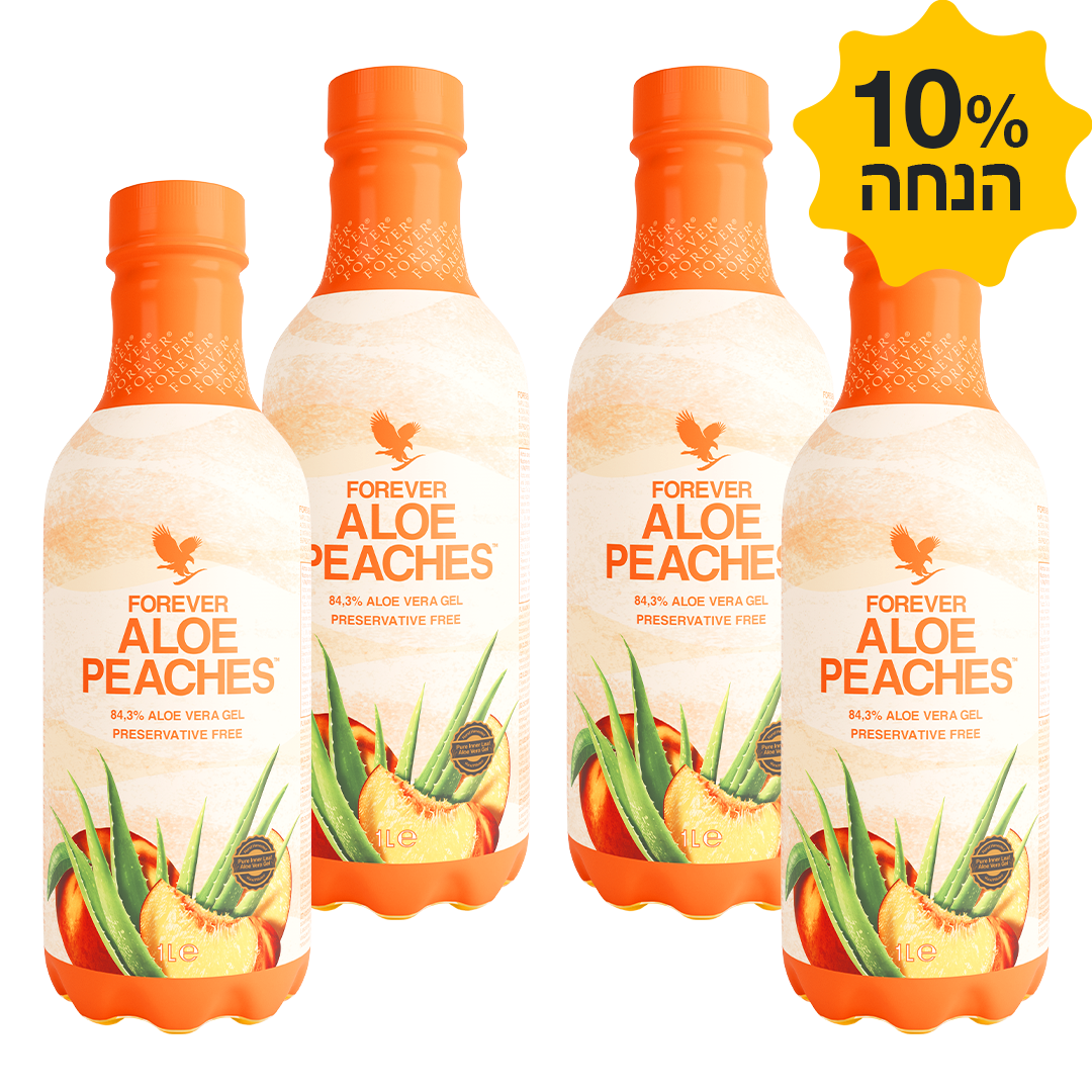 רביעיית משקה ג'ל אלוורה ואפרסקים